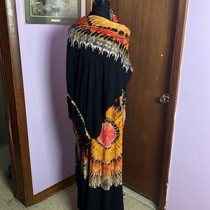 African 2piece,full length dress and shoulder wrap.